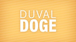 "DUVAL DOGE" on gold background with dollar signs