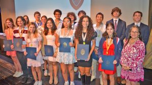 Students are celebrated for their induction into a language National Honor Society at an April 15 ceremony at Episcopal School of Jacksonville.