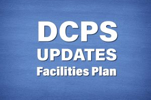 DCPS Updates Facilities Plan | words on blue background