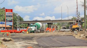 A view from Post Street north where a roundabout is being installed to provide for a safer area at its intersection with McDuff Avenue. FDOT plans to have the project wrapped up for the Labor Day weekend.