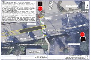 The FDOT design for a crosswalk on Baymeadows Road to the West of Goodby’s Executive Drive.