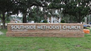 The church’s marquee sign has been updated to improve its visibility.