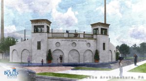 A rendering depicts the designs for the Chipper Jones Stadium at Bolles Upper School San Jose Campus.