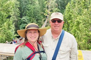 The couple enjoy exploring the great outdoors via their camper