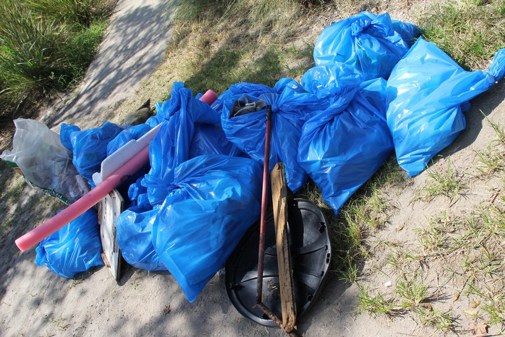A closer look at the haul produced by over 20 volunteers removing litter and debris from the shores of the St. Johns River.