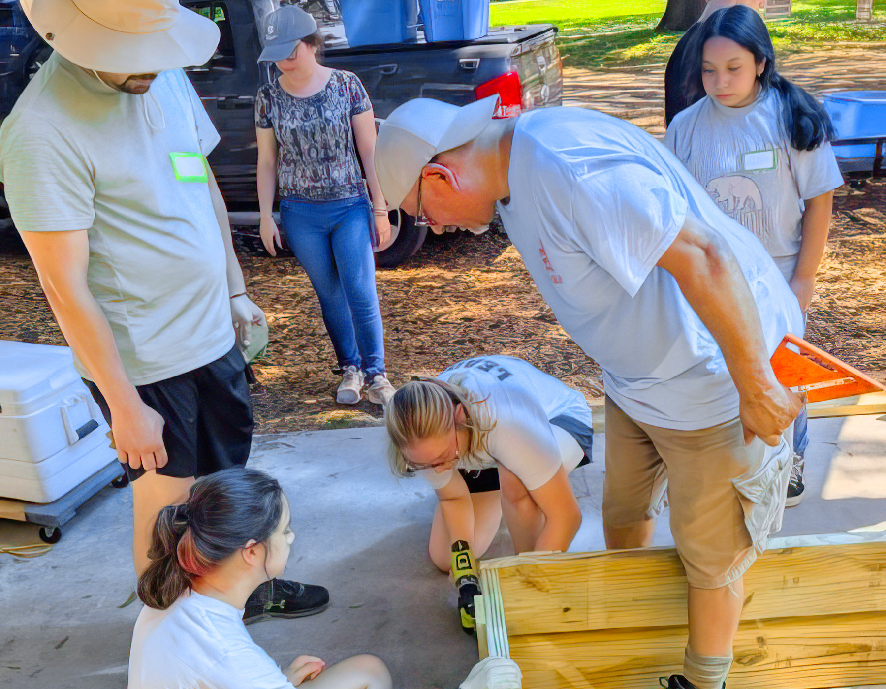 Student and adult volunteers at Community Health Outreach