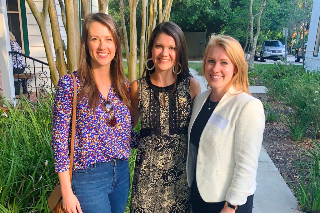 Board member Erin Poole, SMPS Administrator Ellen Wilson, and Linzee Ott at the 2019 SMPS Annual Meeting.