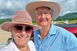 John and Brooke on the tarmac