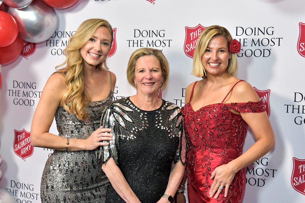 Brogan Hill, Sally Ragsdale and Dawn Alexander Bouknight at the Red Shield Ball