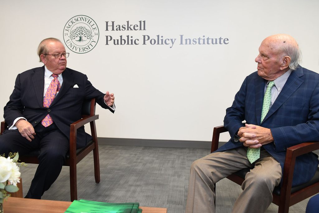 Jacksonville University Randall C. Berg Jr. Founding Dean College of Law Nick Allard speaks with Preston Haskell.