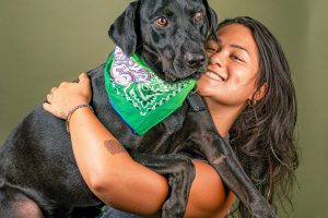 Cianna Bommarito and her dog, Goose
