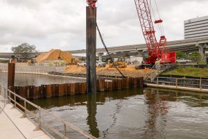 McCoys Creek is reconnected to the St. Johns River following an Oct. 2 ceremony removing the sheet piles temporarily installed for construction. | Photos: Wes Lester/COJ