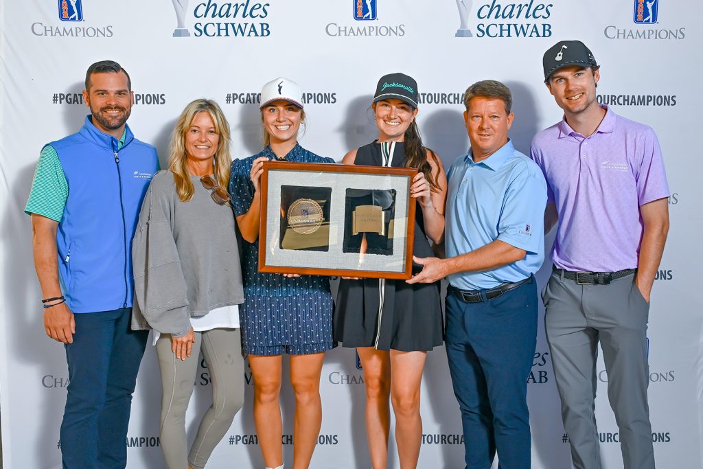 Adam Renfroe, Tabitha Furyk and Anna Spradlin with Hailey Hink, Miller Brady and Ryder Williamson.