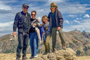 Alexandra and Jordan hiking with his two sons.