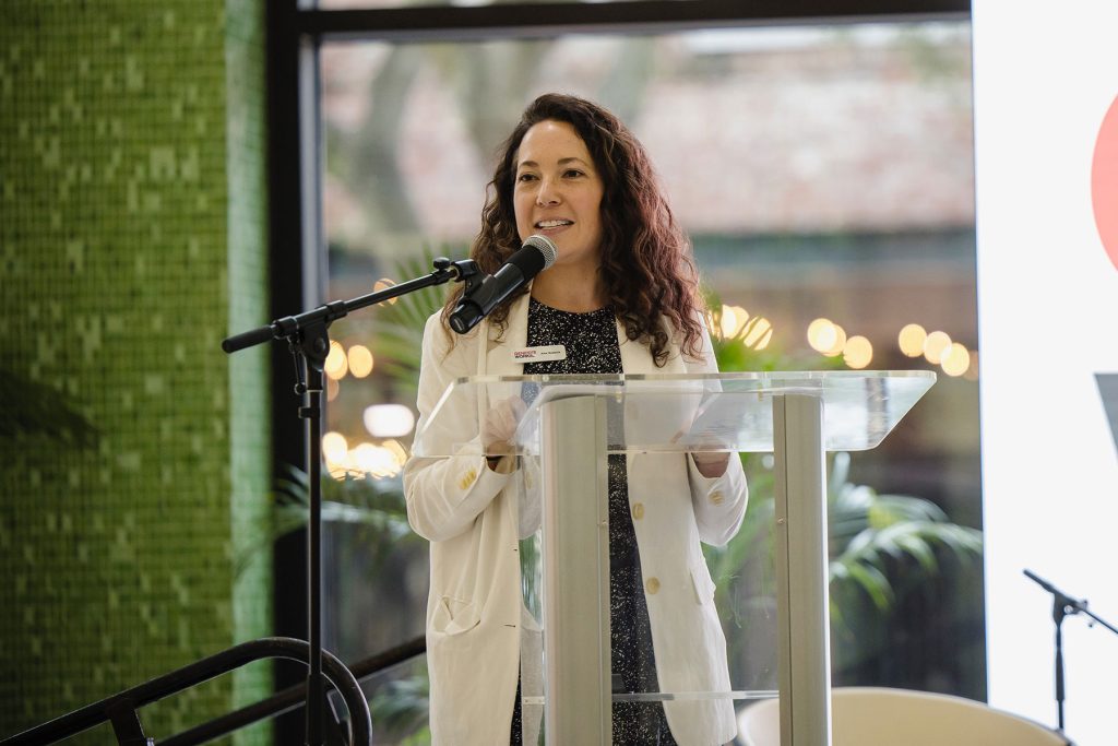 Alexandria speaking at event