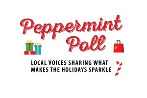 "Peppermint Poll" in candy cane letters.