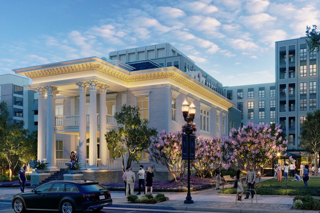 Plans illustrate an activation of the Porter House Mansion, showcasing the blend of history and rebirth in the urban core.