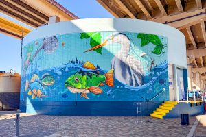 “Abundant Waters” has beautified the JEA pump station beneath the Fuller Warren Bridge.