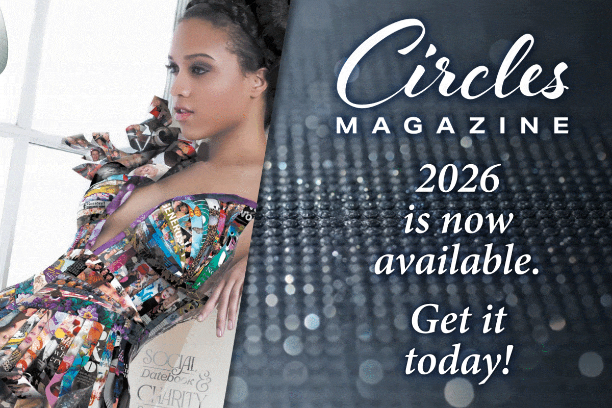 animated graphic of Circles 2026 cover on sparkly background. | Circles Magazine 2026 is now available. Get it today!