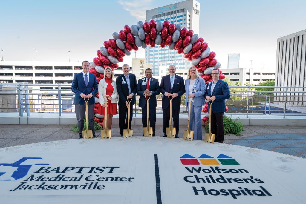 Matthew A. Zuino, far right, at the Sept. 17 groundbreaking of The McGehee Family Tower at Baptist Jacksonville and Wolfson Children’s Hospital