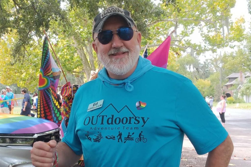 A lover of the outdoors, Ed is involved with the OUTdoorsy Adventure Team, a group of LGBTQ outdoors enthusiasts.
