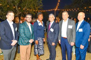 Awards, accolades and donations took center stage at Cummer Museum gathering where sponsors and strong members of the donor community shared an update on the Emeral Trail. Local members of the Community First Credit Union leadership were represented by Chris Eppes, Jimmy Lovelace, Lori Smith, Sam Inman, Tim Simpson and Roger Rassman during the intimate reception at the Cummer Museum of Art & Gardens, Feb 18.