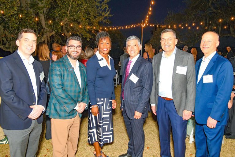 Awards, accolades and donations took center stage at Cummer Museum gathering where sponsors and strong members of the donor community shared an update on the Emeral Trail. Local members of the Community First Credit Union leadership were represented by Chris Eppes, Jimmy Lovelace, Lori Smith, Sam Inman, Tim Simpson and Roger Rassman during the intimate reception at the Cummer Museum of Art & Gardens, Feb 18.