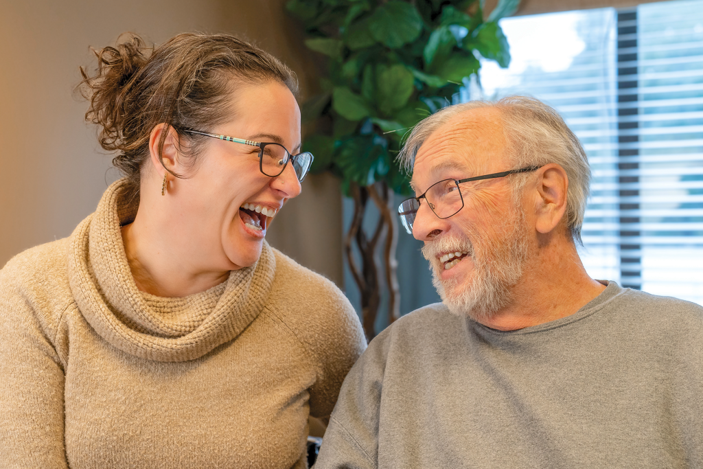 Ira Grann with daughter, Renee Haire, at River Garden