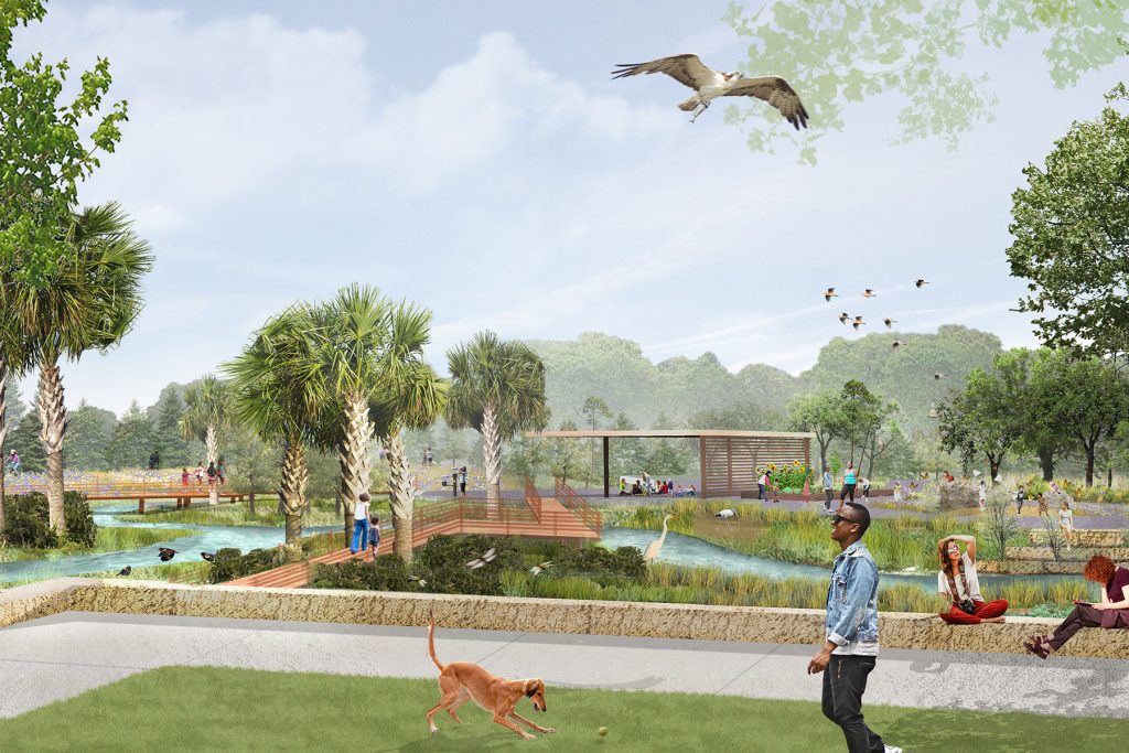 A rendering of this restoration project as it relates to the Emerald Trail