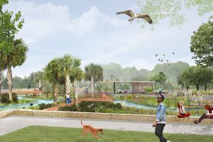 A rendering of this restoration project as it relates to the Emerald Trail
