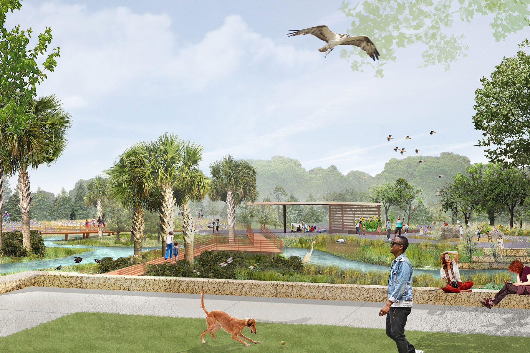 A rendering of this restoration project as it relates to the Emerald Trail
