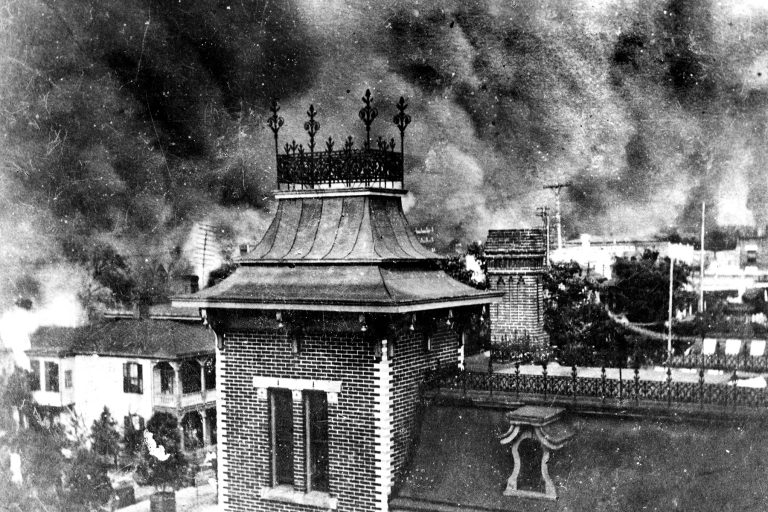 Beautiful Victorian houses up in flames