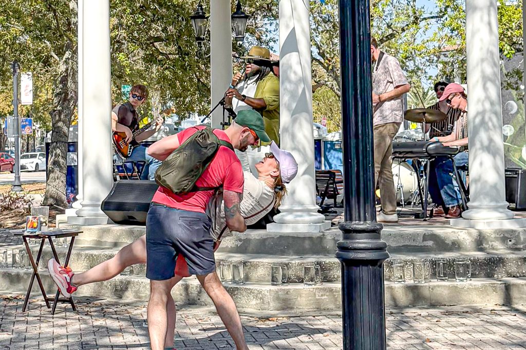 Peter Brasdovich and Charlotte Keleske dance to live music by The Fellas Band at the fifth annual San Marco Beer Fest in Balis Park. READ MORE ON page 17