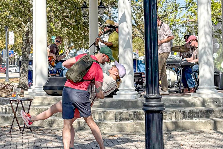 Peter Brasdovich and Charlotte Keleske dance to live music by The Fellas Band at the fifth annual San Marco Beer Fest in Balis Park. READ MORE ON page 17