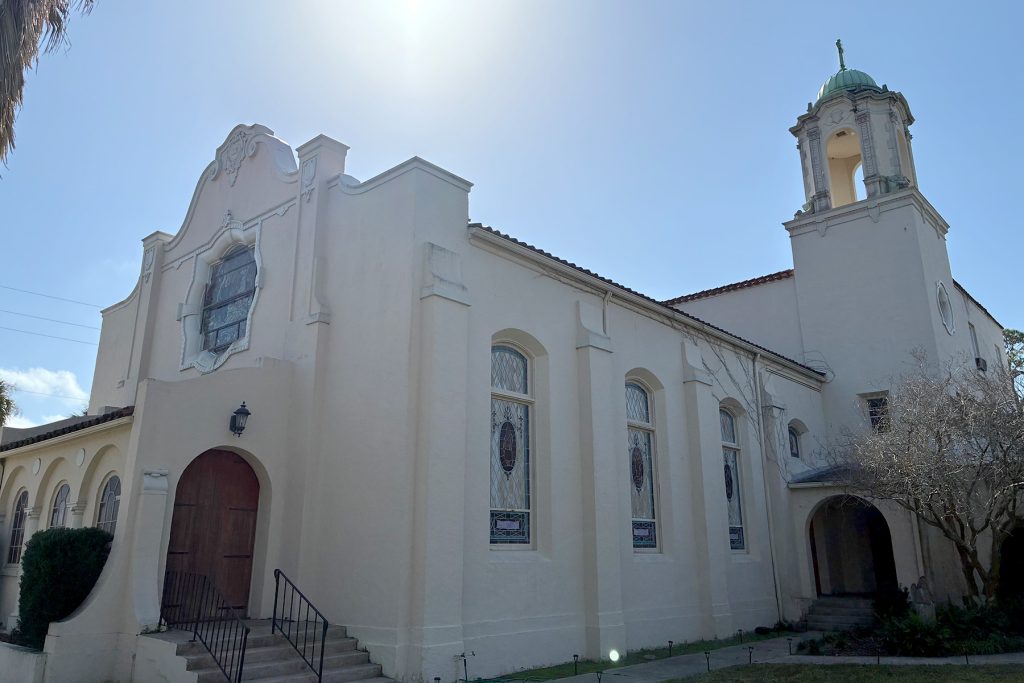 The exterior of San Marco Church, formerly Elizabeth Swaim Memorial Methodist Church