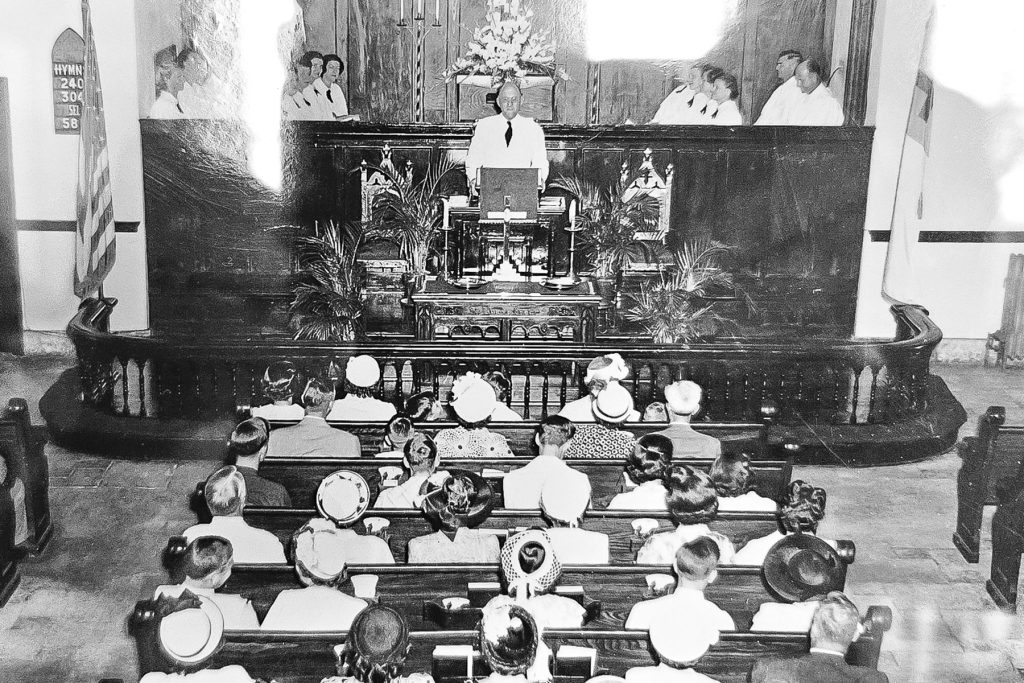 A service at Elizabeth Swaim Memorial Methodist Church, believed to in the 1950s.
