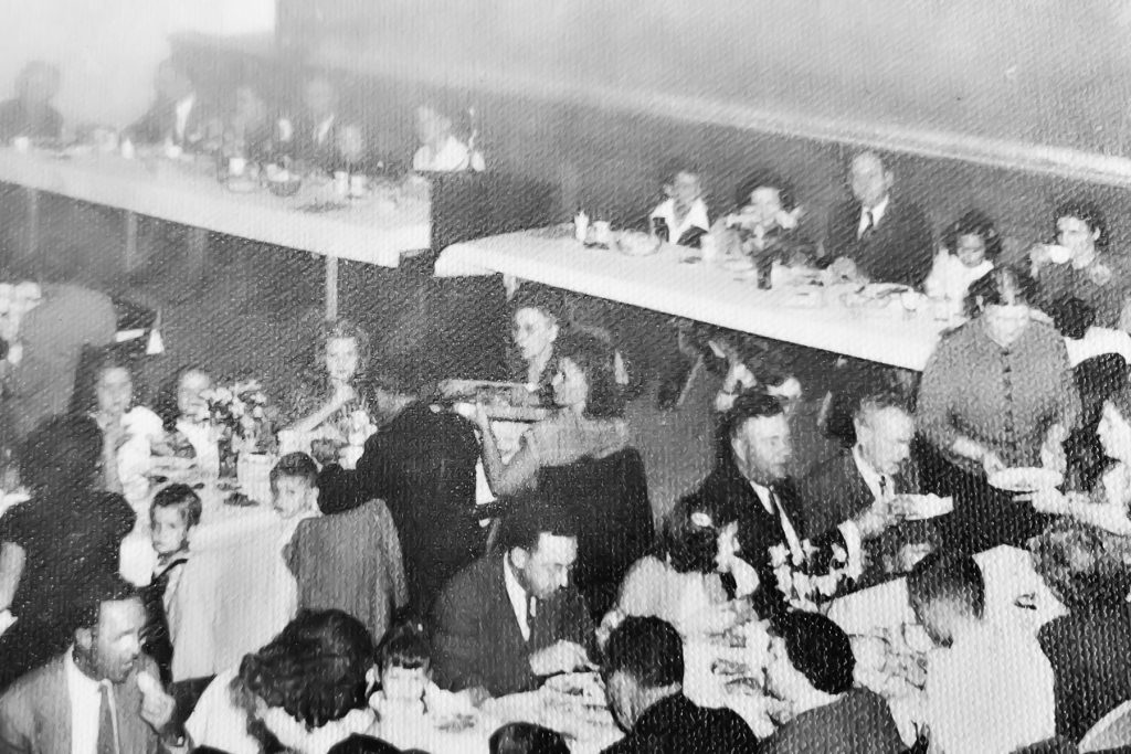 The fellowship hall in the 1950s