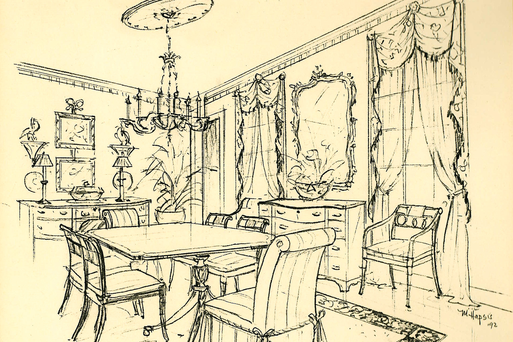 A Hugo’s design sketch, circa 1940s