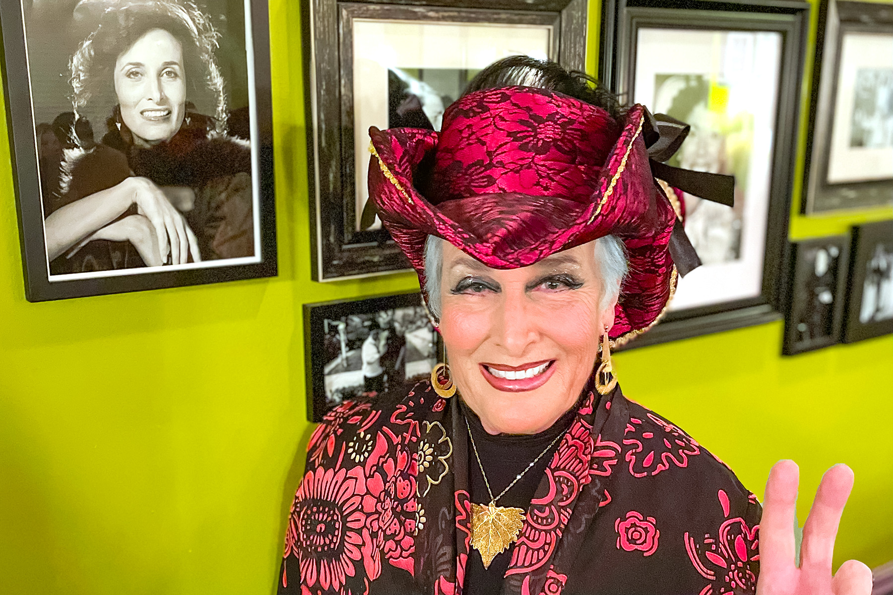 Martinelli at Santioni’s, where she was thrilled to have her photo hung on the wall and be named an honorary member of the Mastrocinque family.