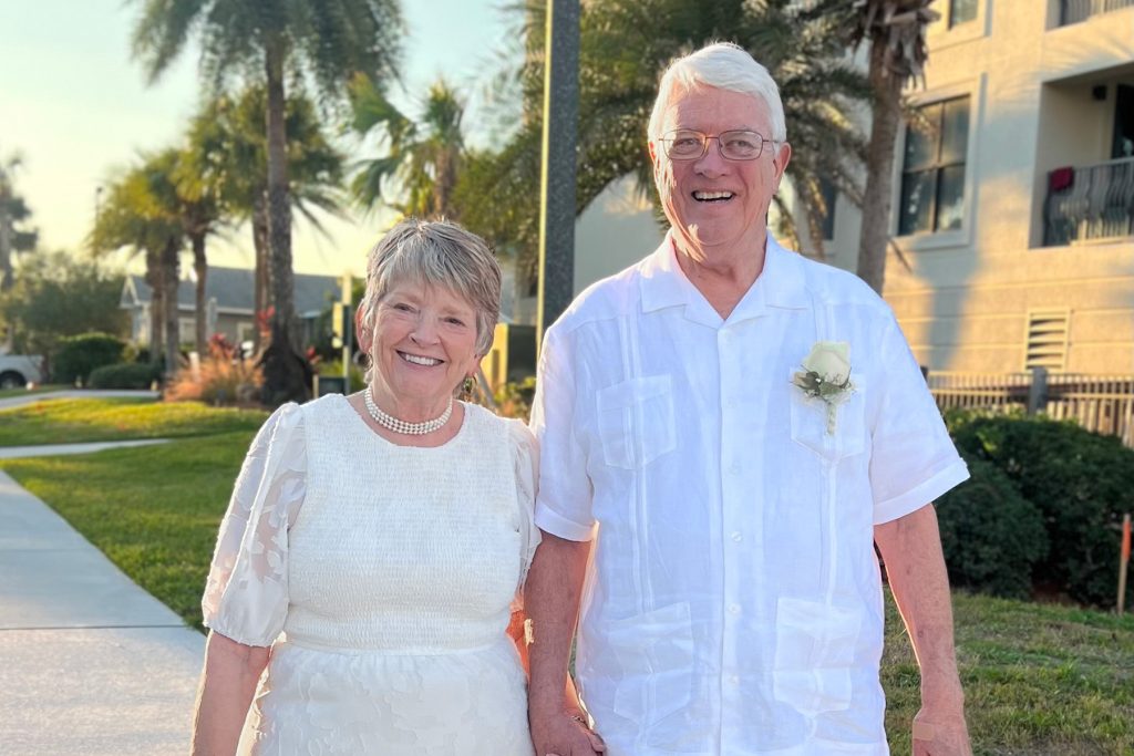 Karl and Carolyn on their wedding day