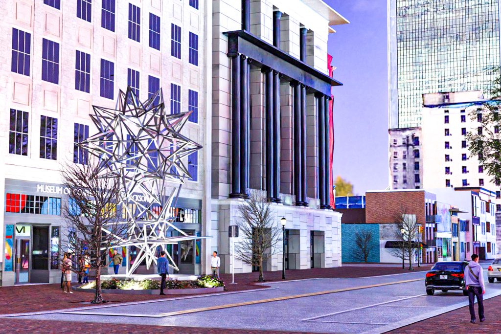 The sculpture will be lit at night to draw attention and brighten Downtown Jacksonville.