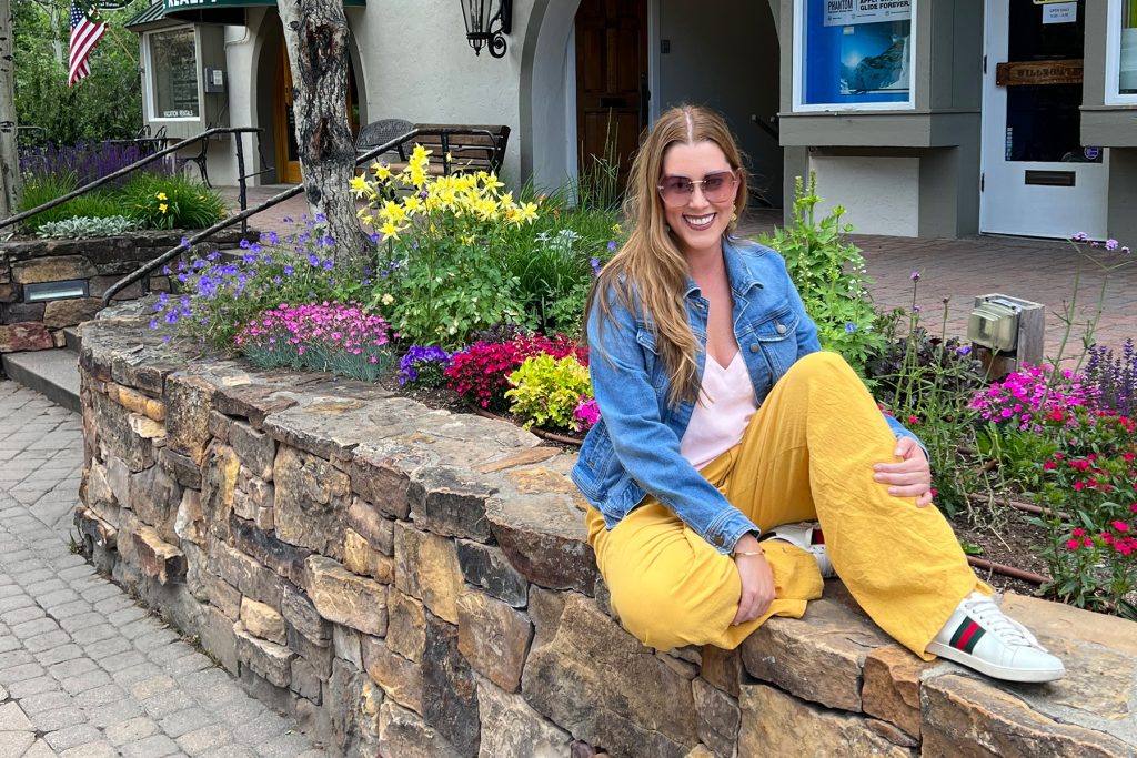 Paulina pauses for a photo during a trip to Vail, Colorado.