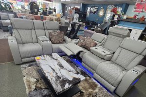 store interior with focus on living room furniture setup