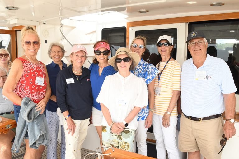 Guests Jeanne Mosher with Patty Donahoo, Brooks Holland, Michelle Schultz, Cyndy Reynolds, Stephanie Baker, Winfield Duss and John Rob Holland enjoyed a day on the St. Johns with the JCL.