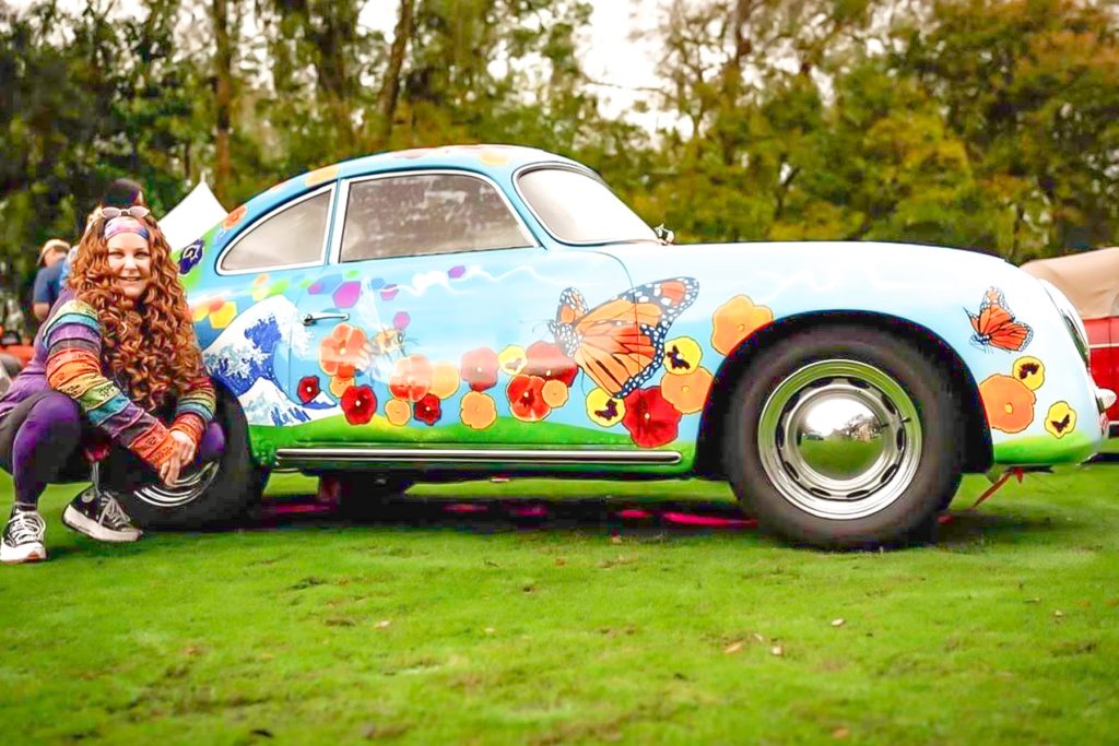 Hinson at Concours d’Elegance with the car she painted