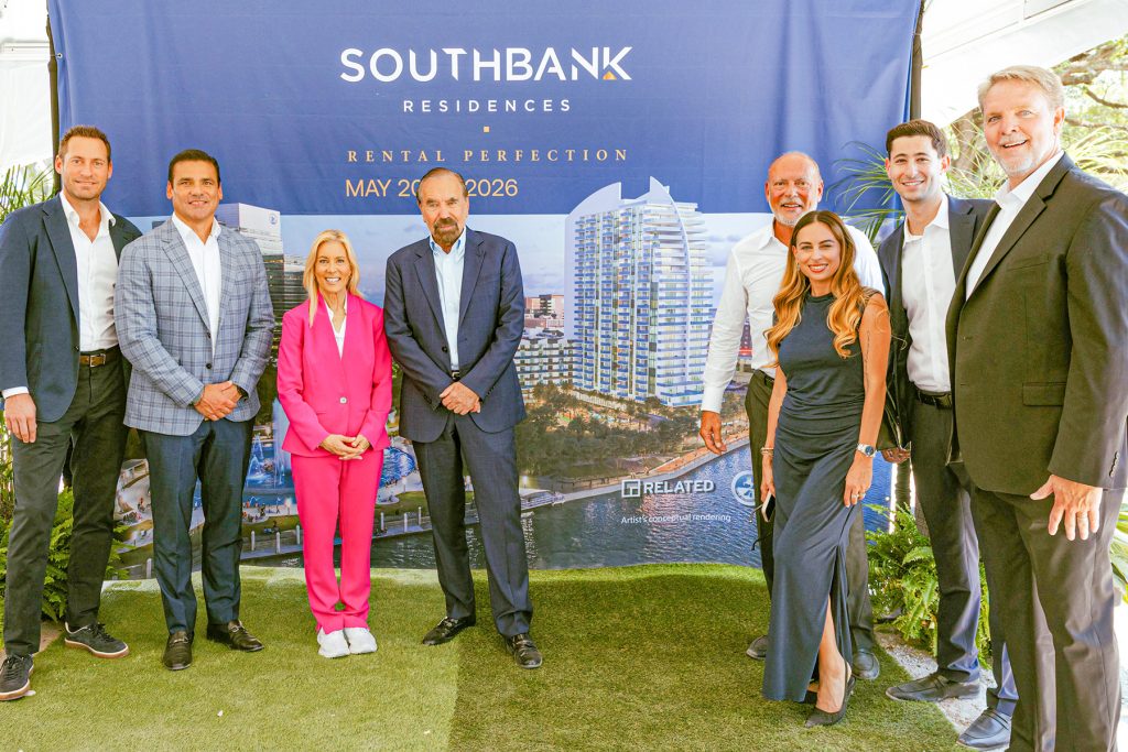 Jon Paul Perez, Ron Melendez, Mayor Donna Deegan and Jorge Perez with Steve Patterson, Natalie Perez, Ethan Frankel and Jeffrey Robbins