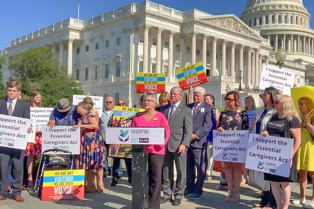Daniel advocates for the Essential Caregivers Act on Capitol Hill.